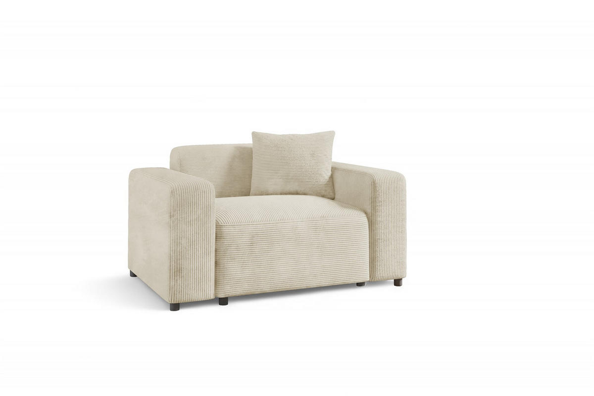 SESSEL Megan In Poso - Creme, Holzwerkstoff/Textil (145/75/98cm) - Fun Möbel