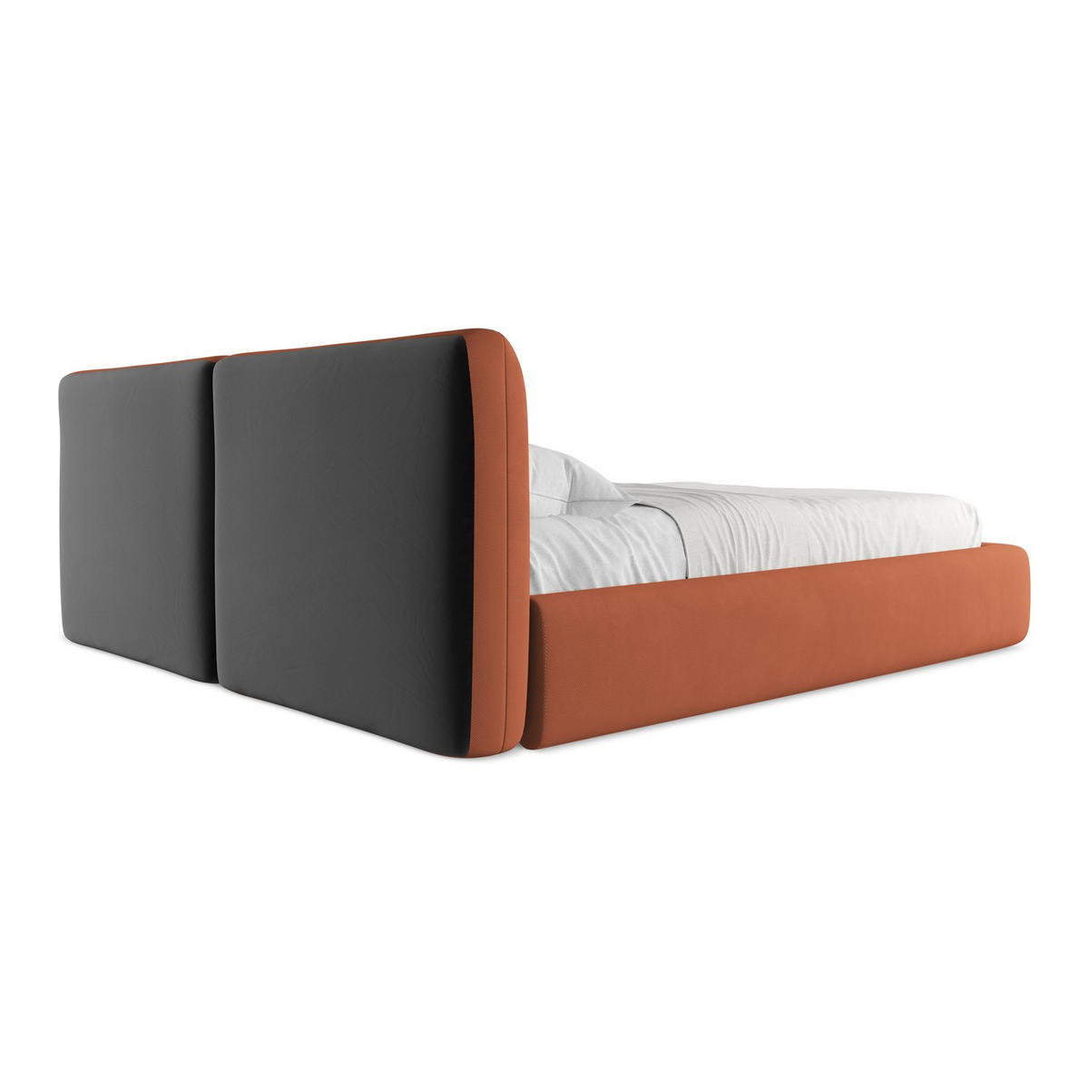 POLSTERBETT mit Bettkasten und Lattenrost 200x228 Orange - Terracotta/Schwarz, Kunststoff/Textil (180/200cm) - LaMiaSofa