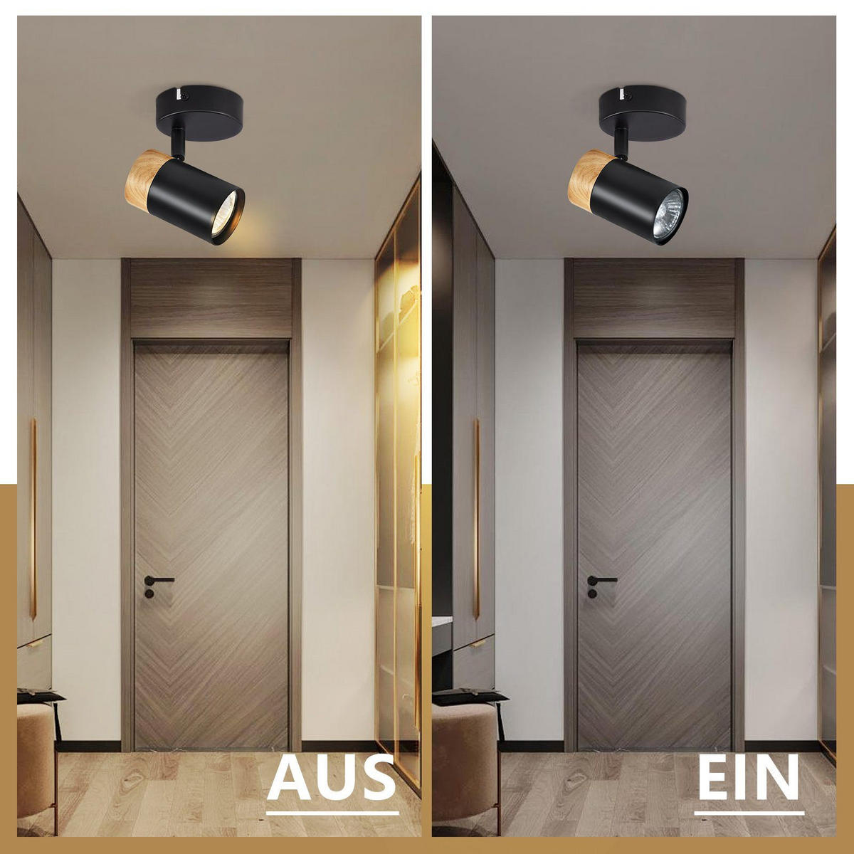 DECKENLEUCHTE Doris 1-flammig 9/9/15 cm - Schwarz, Metall (9/9/15cm) - Nettlife