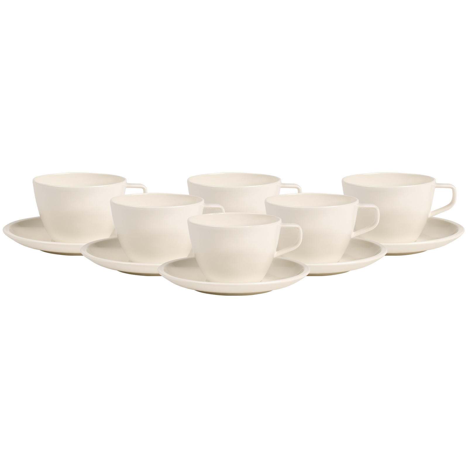CAFÉ AU LAIT-TASSEN MIT UNTERTASSEN Artesano Original weiß 260 ml 6er Set - Weiß, Keramik (17/12/17cm) - Villeroy & Boch