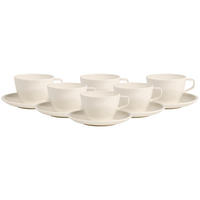 CAFÉ AU LAIT-TASSEN MIT UNTERTASSEN Artesano Original weiß 260 ml 6er Set - Weiß, Keramik (17/12/17cm) - Villeroy & Boch