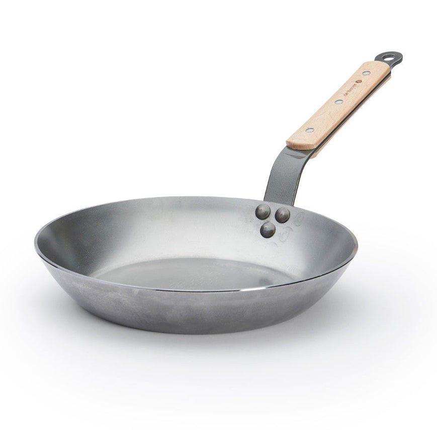BRATPFANNE Mineral B Holz - ø 26 cm - Ohne Antihaftbeschichtung - Silberfarben, Metall (26cm) - De Buyer