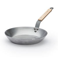 BRATPFANNE Mineral B Holz - ø 26 cm - Ohne Antihaftbeschichtung - Silberfarben, Metall (26cm) - De Buyer