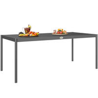 GARTENTISCH DE-14148 rechteckig 186x90 cm, für 8 Personen Dunkelgrau - Dunkelgrau, Metall (186/90/74cm) - ComfortXL