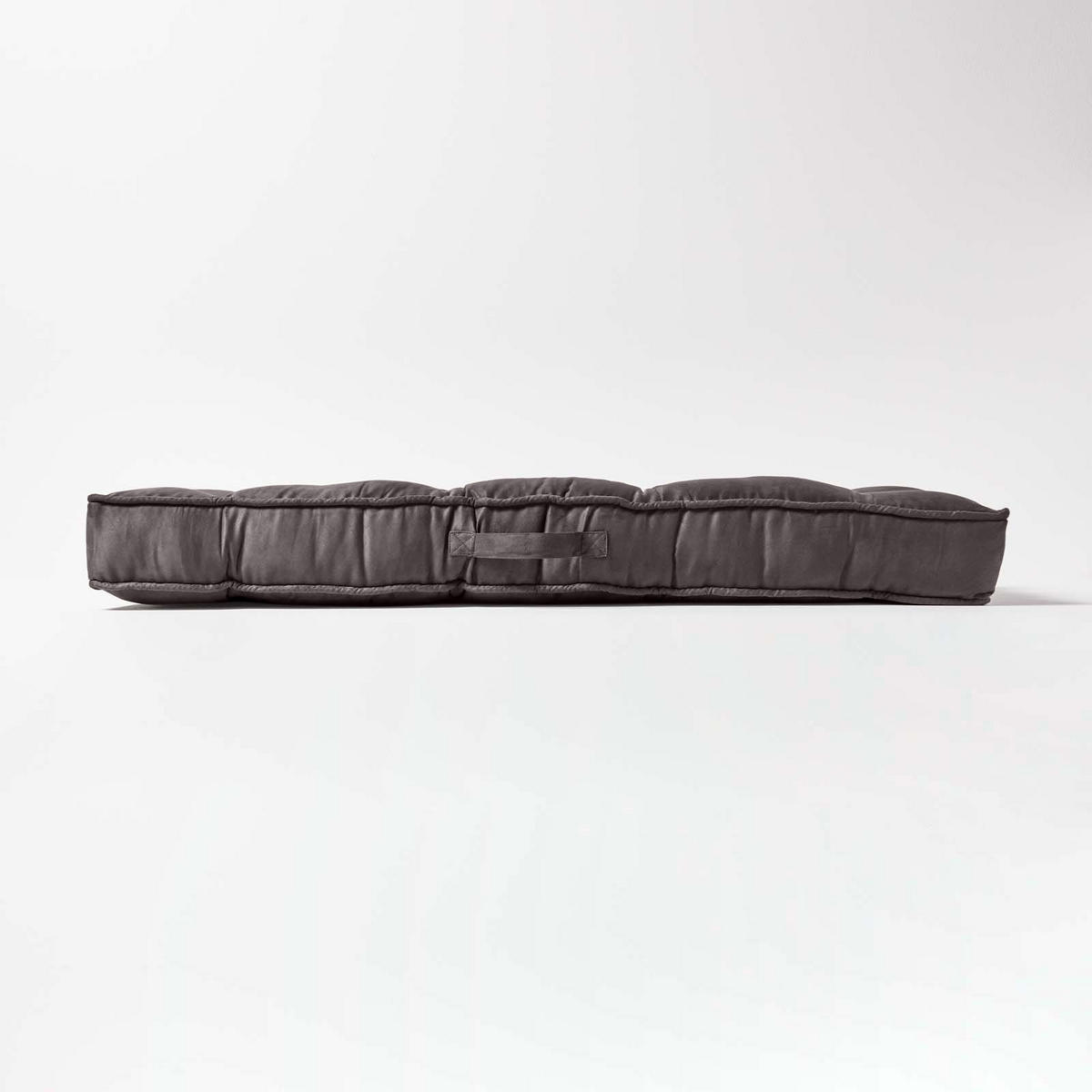 SITZAUFLAGE grau 100/48/10 cm – Sofa-Sitzkissen, Velours - Grau, Textil (48/100/10cm) - Homescapes