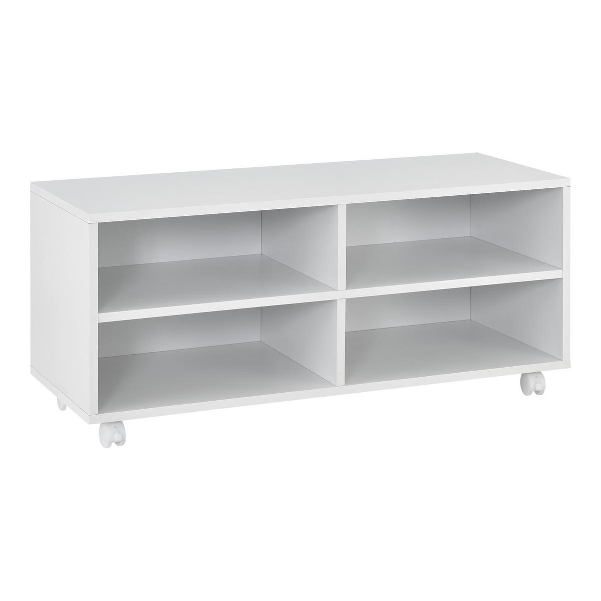 LOWBOARD Gränne - Weiß, Holzwerkstoff/Kunststoff (90/40.5/35cm) - [en.casa]