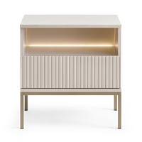 NACHTTISCH Tosena Greige 54 cm - Kaschmir/Goldfarben, Holzwerkstoff/Metall (53.6/56.2/39cm) - Selsey