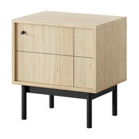 NACHTTISCH Japandies Eichenholzoptik 54 cm - Eichefarben/Schwarz, Holz/Holzwerkstoff (54/56.6/39cm) - Selsey