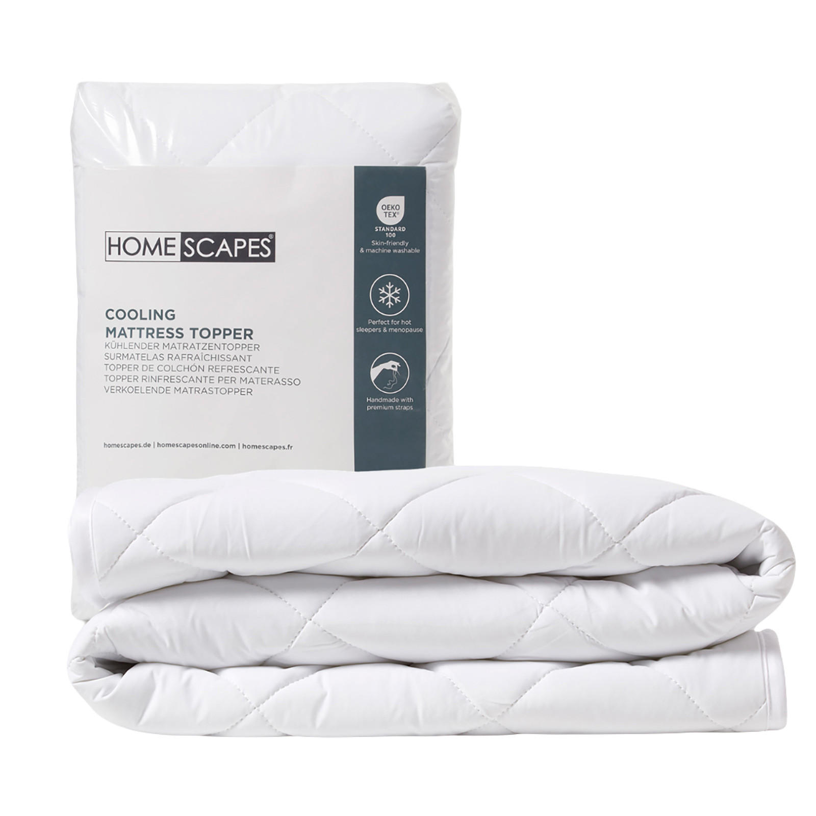 MATRATZENTOPPER kühlend 135/190 cm - Weiß, Textil - Homescapes