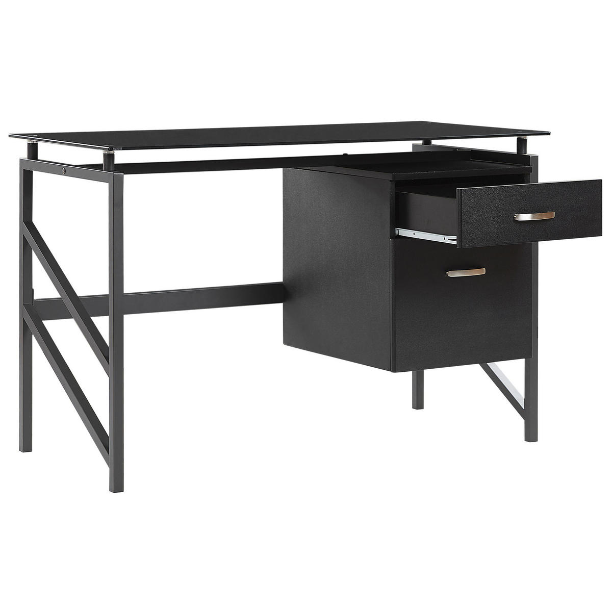 SCHREIBTISCH schwarz 117/57/76 cm Moriton - Schwarz, Holzwerkstoff (57/117/76cm) - Beliani