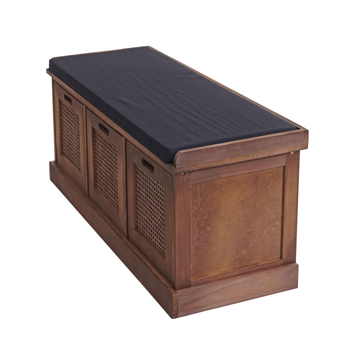 SITZBANK AUFBEWAHRUNGSBOXEN Schwarz - Schwarz, Holz (110/47/40cm) - MCW