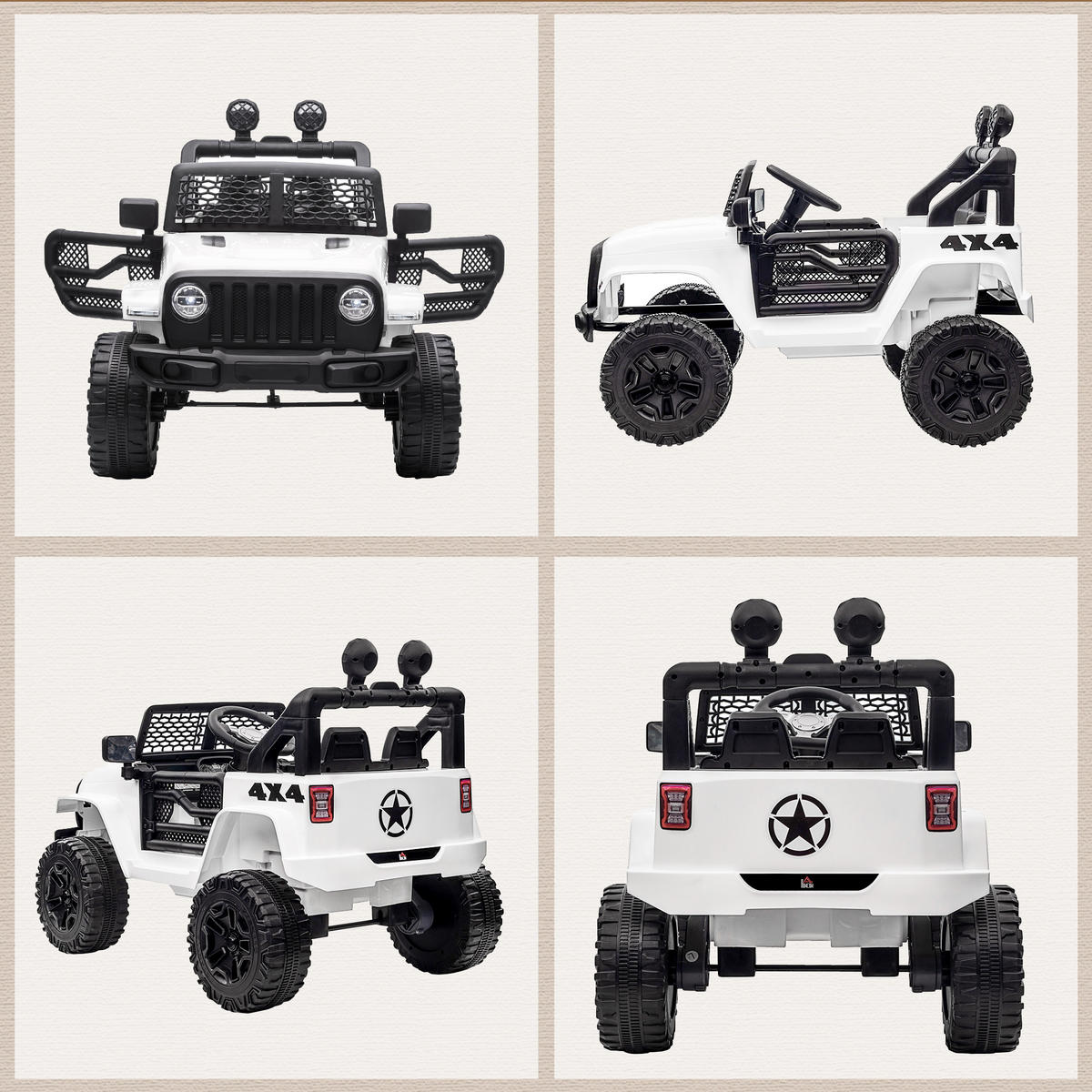 ELEKTRO-KINDERAUTO DE-13007 2,4G Fernbedienung Weiß - Weiß, Kunststoff (100/65/72cm) - ComfortXL
