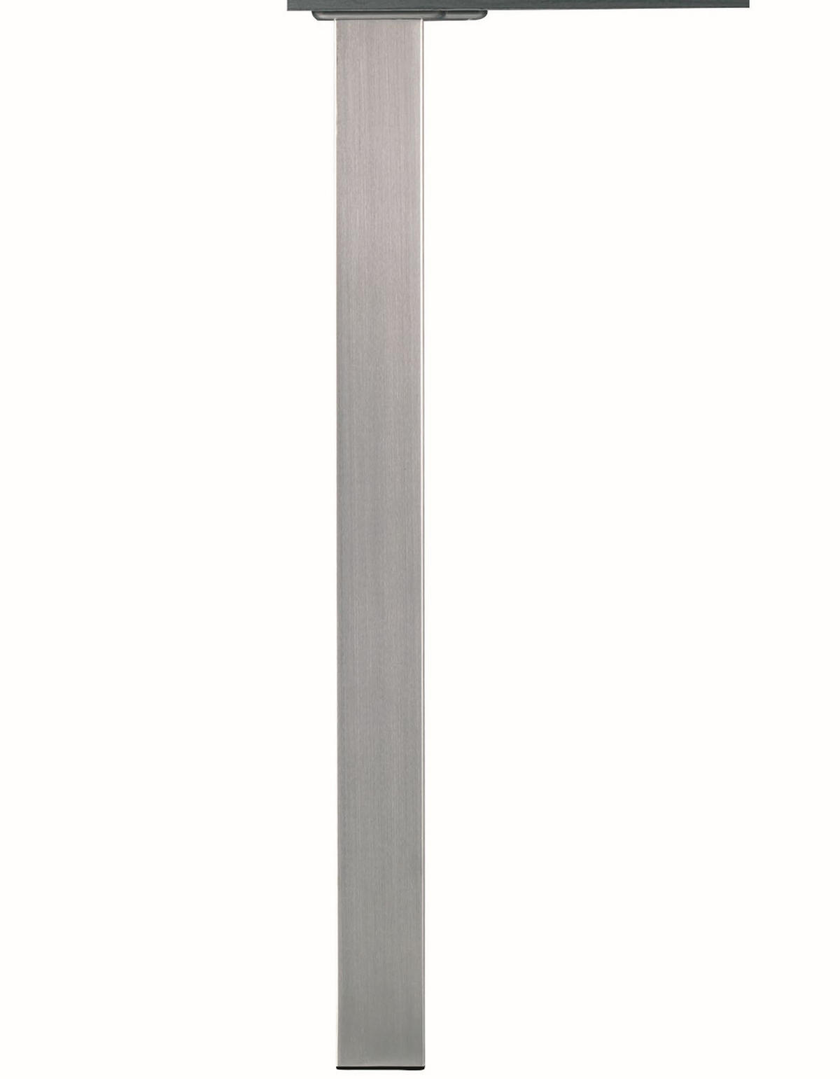 TISCHBEIN Quadra 87cm höhenverstellbar +1cm Edelstahl Tischfuss Möbelbein eckig - Edelstahlfarben, Metall (6/87/87cm)