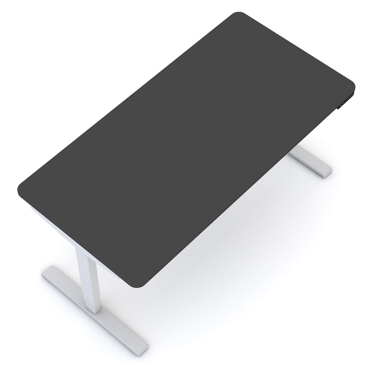SCHREIBTISCH Elektrisch höhenverstellbarer Schreibtisch Y-Line Curved Anthrazit Signalweiß 140/70/62-127cm - Anthrazit/Weiß, Holzwerkstoff/Metall (70/140/127cm) - ASSMANN