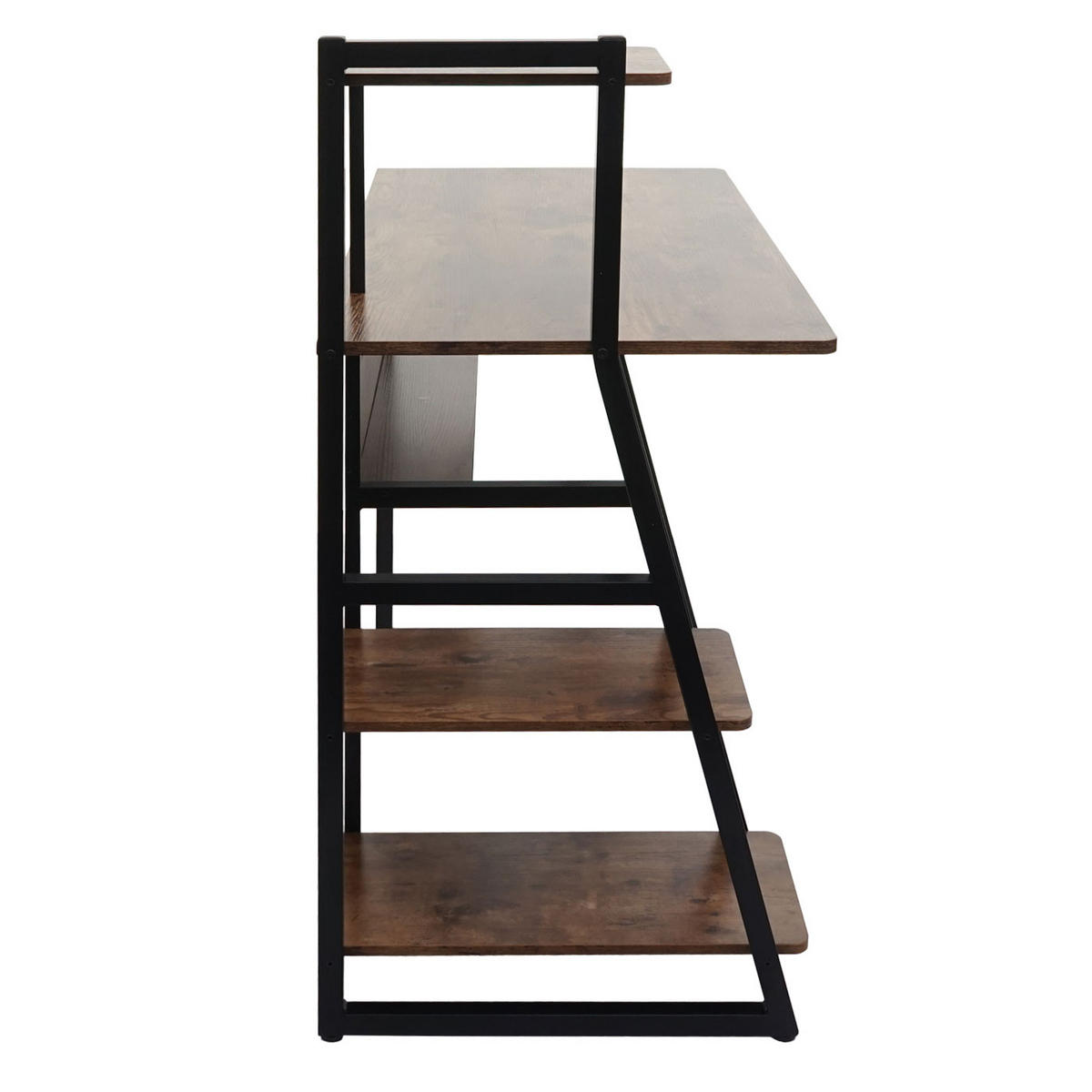 SCHREIBTISCH mit Regal HxBxT 102x100x50cm Metall MDF Braun - Braun, Holzwerkstoff (50/100/102cm) - PROREGAL