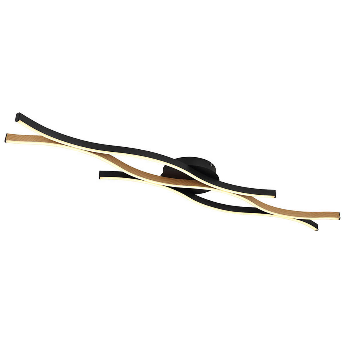 LED DECKENLEUCHTE Metall Holzoptik Schwarz-matt - Schwarz, Metall (108/18/6cm) - Globo Lighting