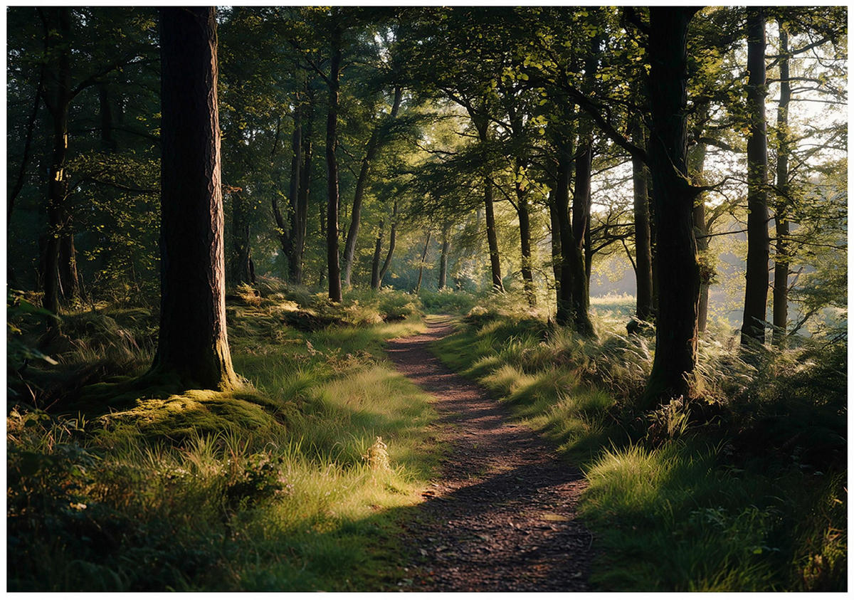 FOTOTAPETE Wald Bäume Grün 250x175 cm - Multicolor, Papier (250/175cm) - Wallarena