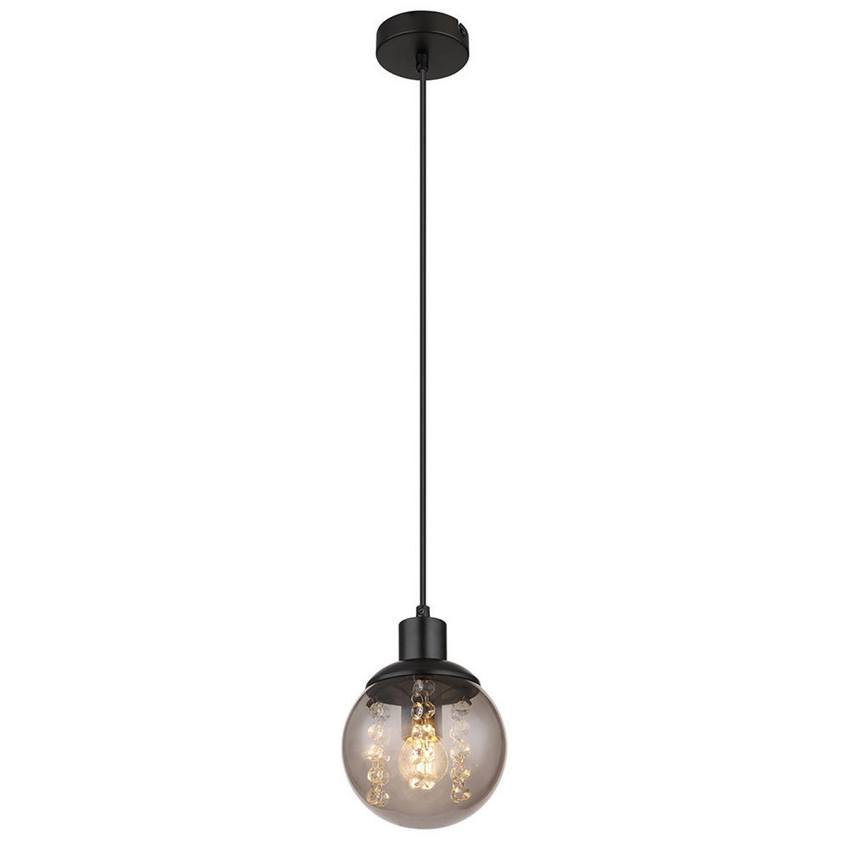 HÄNGELEUCHTE Richard Glas Schwarz 2er Set - Schwarz, Glas (15/15/150cm) - Globo Lighting