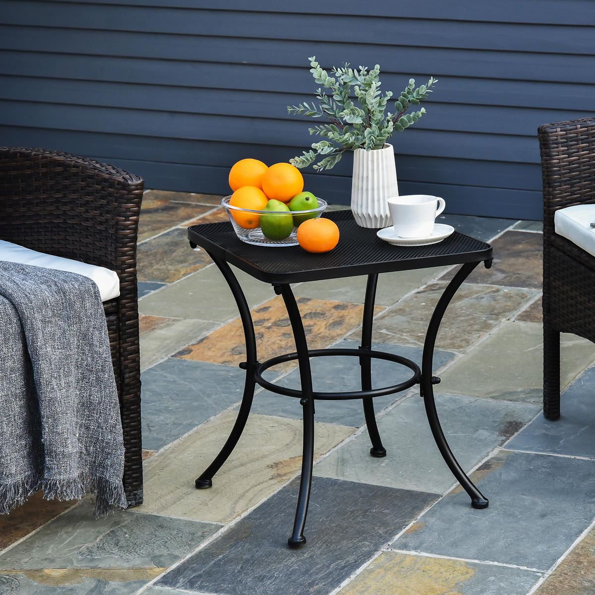 GARTENTISCH,SCHWARZ,1 Stück - Schwarz, Metall (45/45/50cm) - GiPP