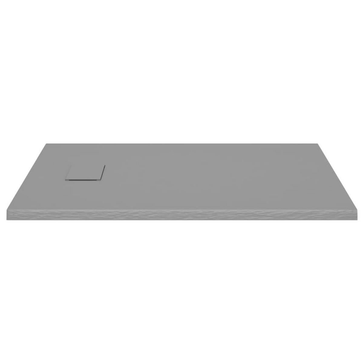 DUSCHWANNE Grau 100/80 Cm - Grau, Kunststoff (80/2.6/100cm) - vidaXL