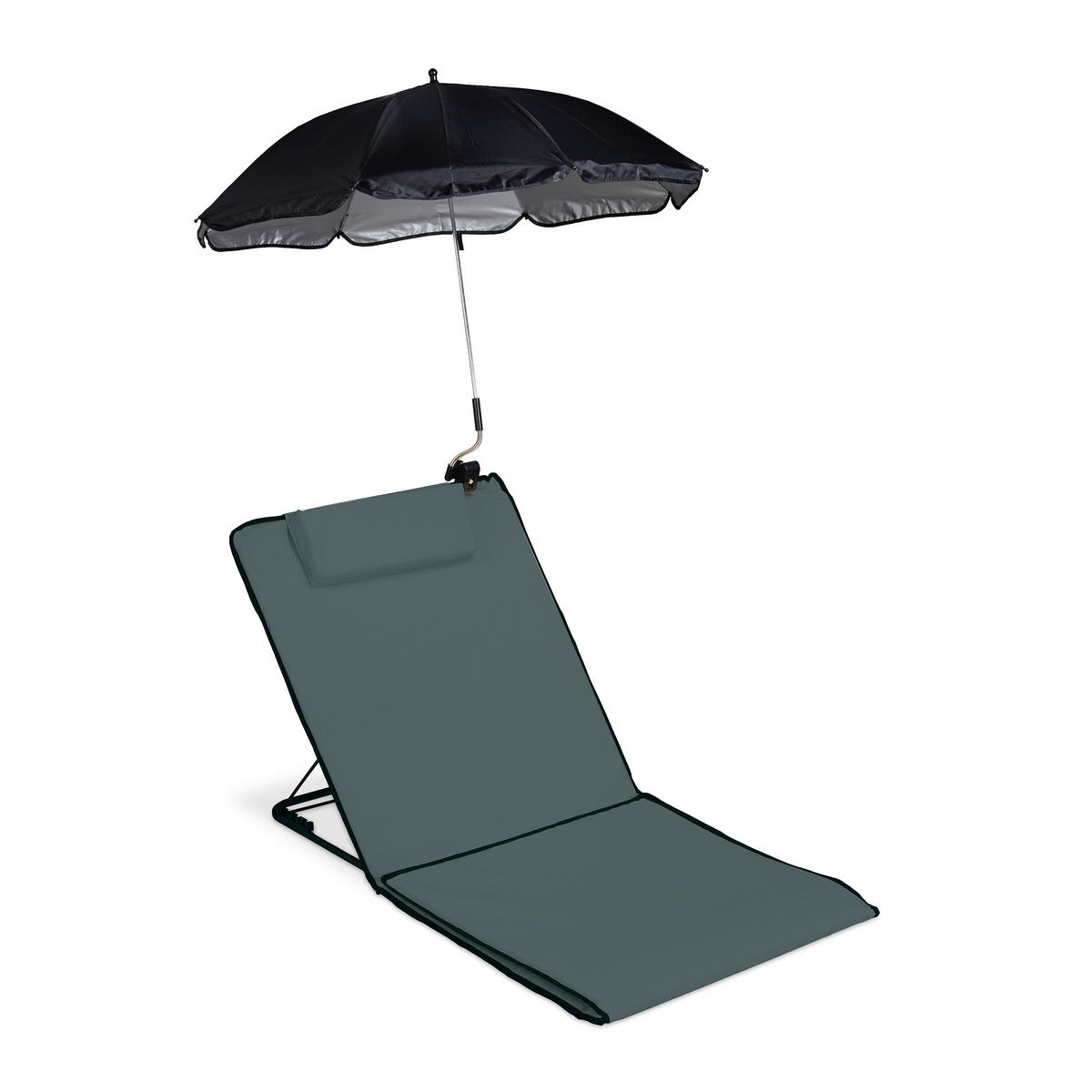 STRANDMATTE - Anthrazit, Textil/Metall (60/62/170cm) - Relaxdays