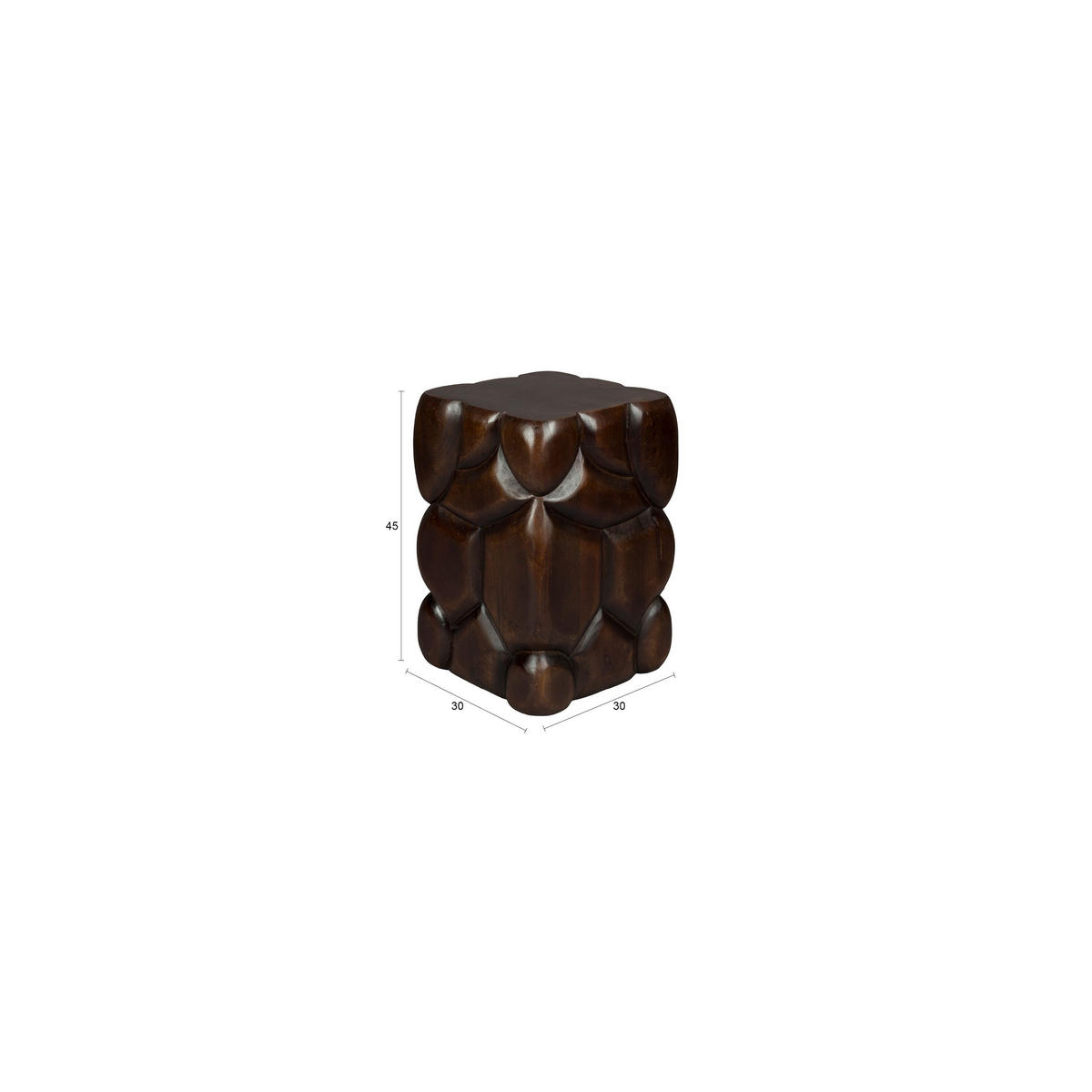BEISTELLTISCH Brooklyn - Braun, Holz (30/30/45cm) - Dutchbone