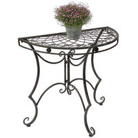 TISCH Halbrund Metall Braun 80 cm 96000 - Braun, Metall (40/80/76cm) - DanDiBo