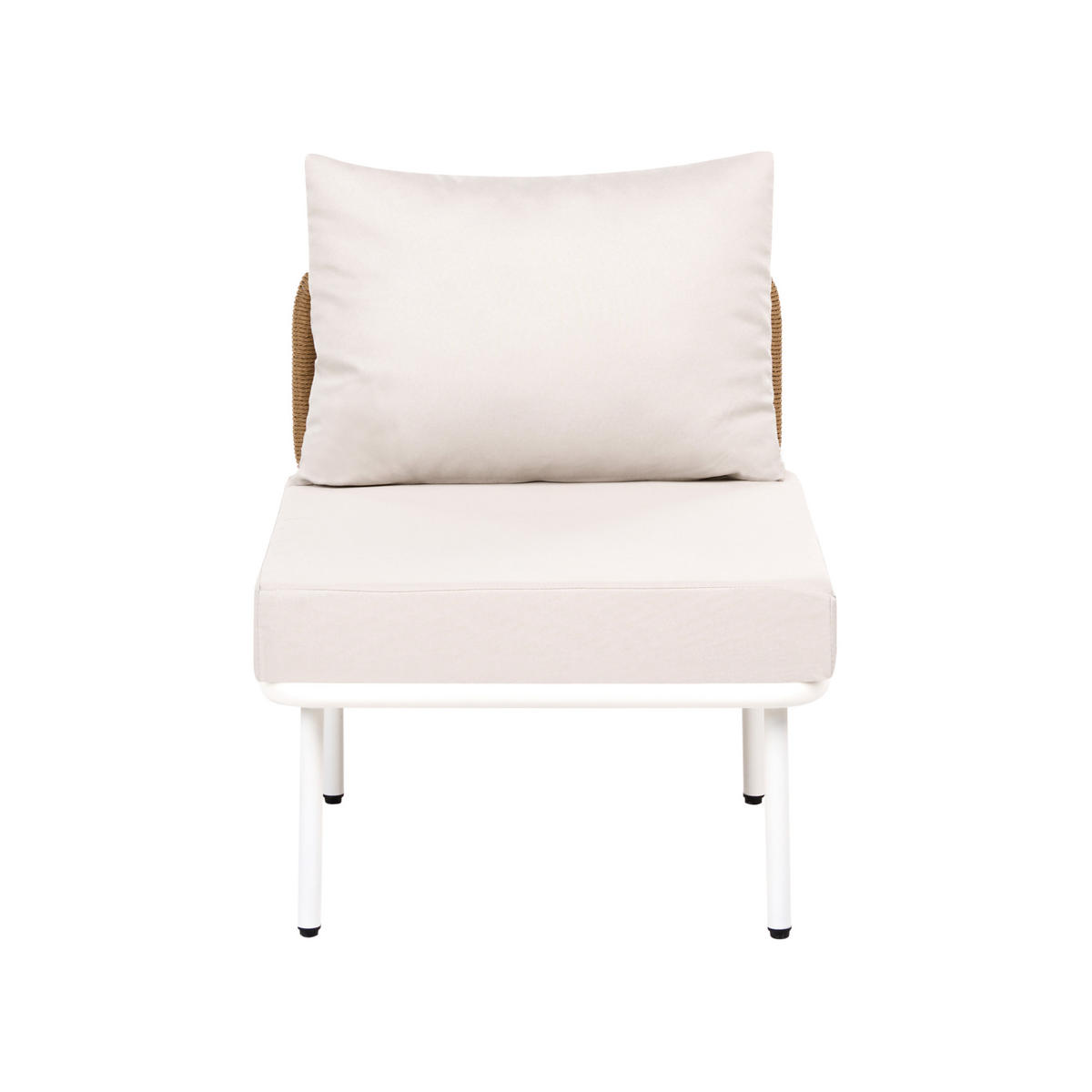 1-SITZER Garten-Sesselmodul Hellbeige Baucina - Beige/Weiß, Metall (60/75/68cm) - Beliani