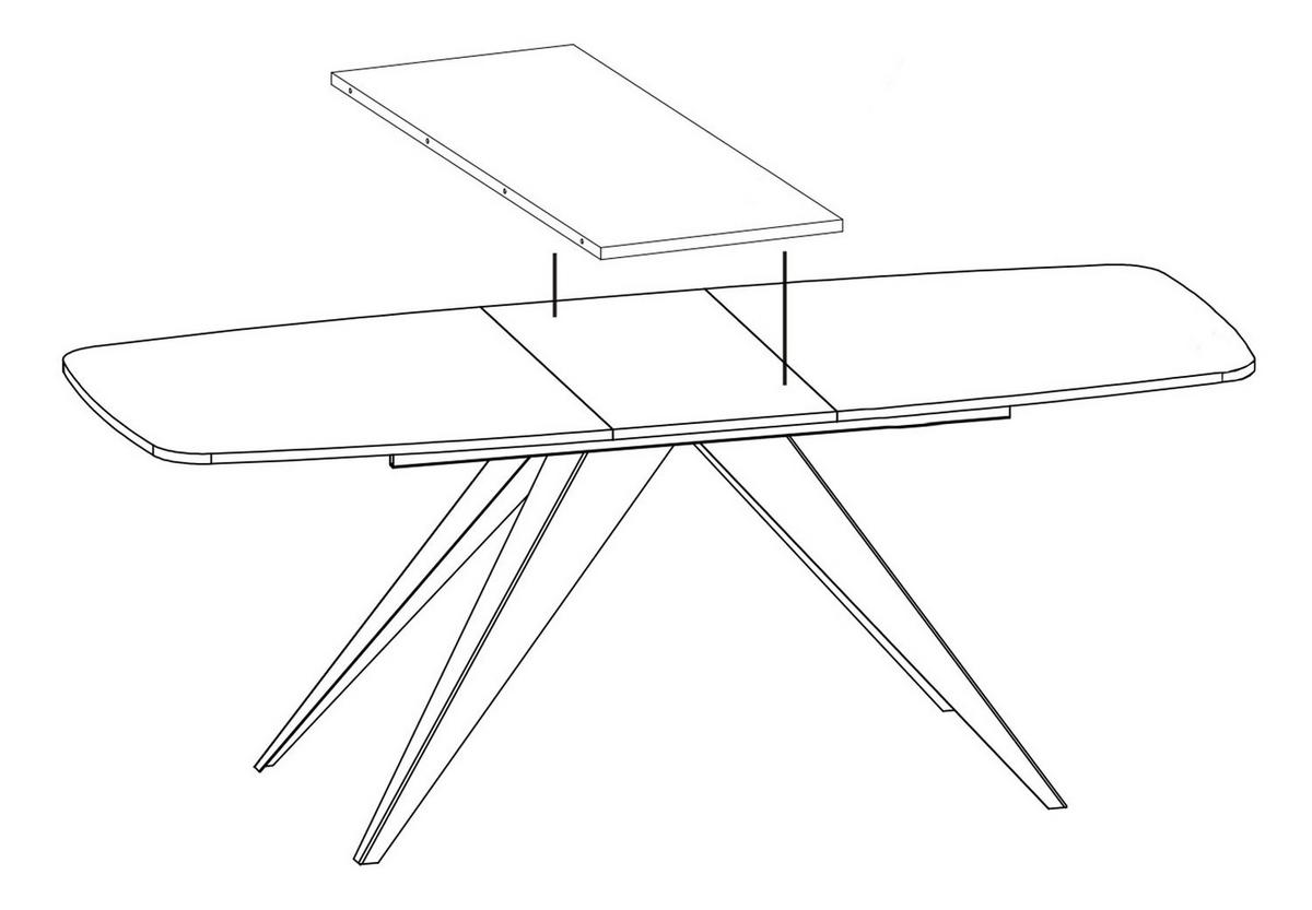 ESSTISCH Ferro Bellato Grau / Schwarz 180/220 / 90 / 76cm - Schwarz/Grau, Holz/Holzwerkstoff (180/90/76cm) - Feldmann-Wohnen