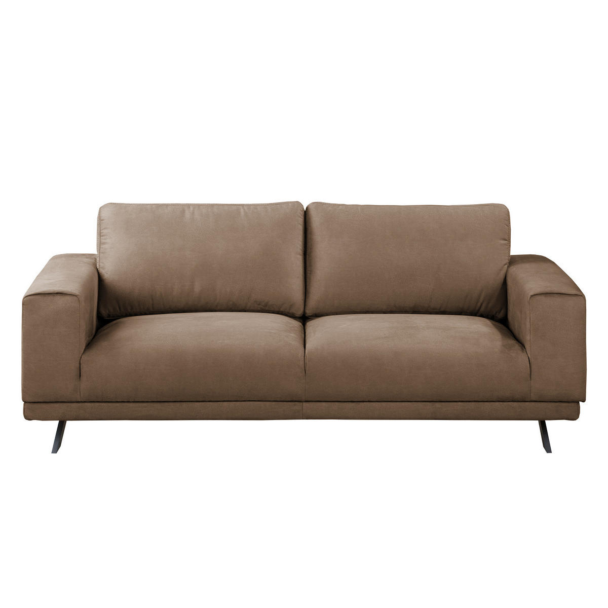 2-SITZER SOFA - Antiklederlook - Grau, Textil (196/81/89cm) - home24