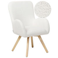 SESSEL Bouclé weiß/hellbraun Bjarn - Hellbraun/Weiß, Textil (60/90/55cm) - Beliani