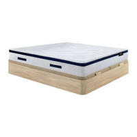 MATRATZE und Bettgestell mit Lattenrost und Bettkasten - 2 Personen - stoff - naturfarben hell Marquis - Naturfarben, Textil (180/200cm) - Vente-Unique