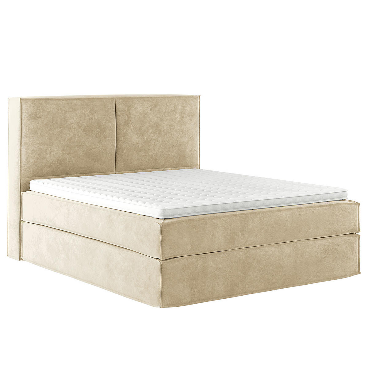 BOXSPRINGBETT mit Kopfteil - Premium - Beige, Textil (200/200cm) - home24