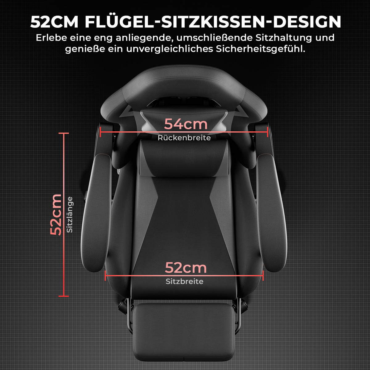 GAMINGSTUHL Schwarzgrau 58,5/63/120,5 cm - Schwarz, Metall (58.5/120.5/63cm) - PANGIVO