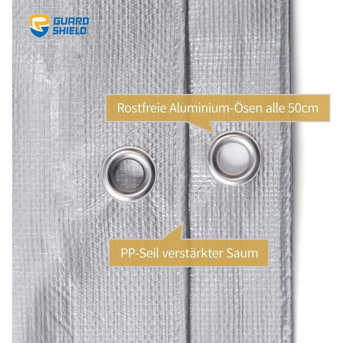 GEWEBEPLANE 3 x 4 m Grau Wasserdicht 160g/m² - Grau, Kunststoff (32/5.3/43cm)