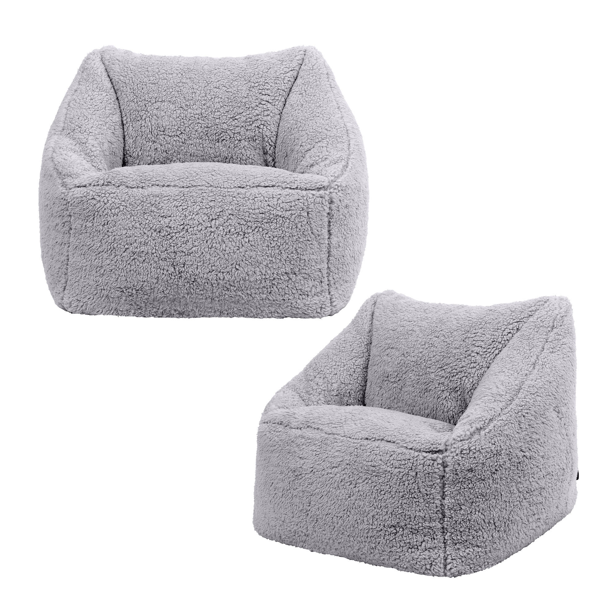 SITZSACK Flauschig für Kinder 2er-Set - Grau, Kunststoff/Textil (55/44/55cm) - icon