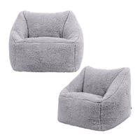 SITZSACK Flauschig für Kinder 2er-Set - Grau, Kunststoff/Textil (55/44/55cm) - icon