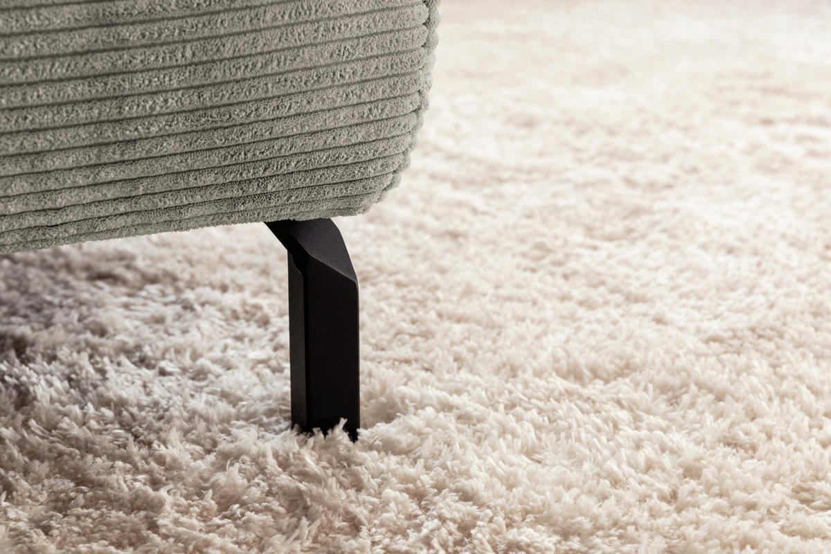 ECKSOFA DELIA Steingrau Cord - Greige/Schwarz, Textil/Metall (312/219cm) - KAWOLA