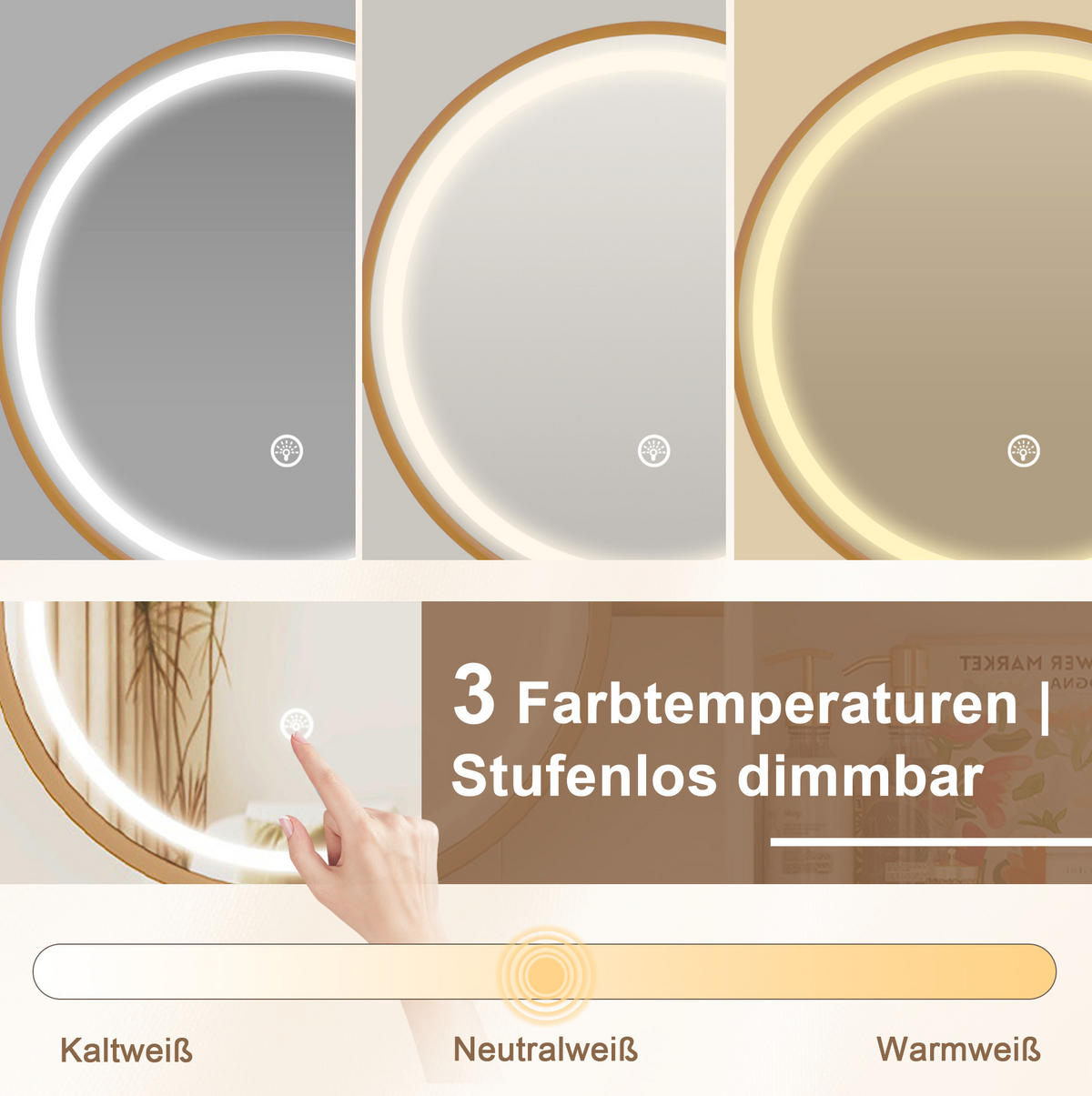 SCHMINKTISCH in Weiß Frisiertisch mit LED-Spiegel, Steckdosen, Hocker & Goldbeinen, 2 Schubladen, für Schlafzimmer, B138.5/T40/H80cm - Goldfarben/Weiß, Holzwerkstoff/Metall (80/138.5/40cm) - STILVORA