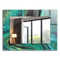 SPIEGEL 80 x 60 cm Rechteckig mit Aufdruck - Jadegrün, Glas (80/60/0.4cm) - TULUP