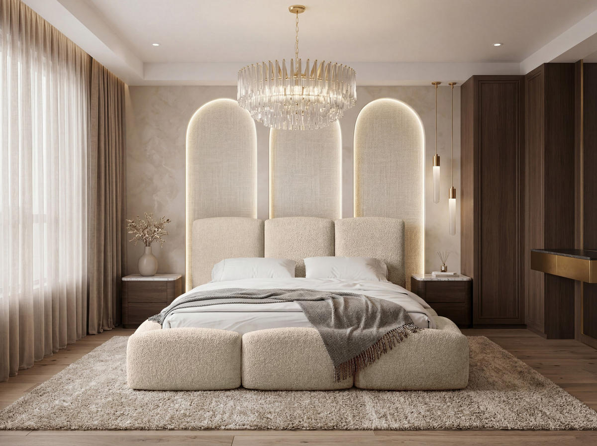 POLSTERBETT Harmony mit Bettkasten, Beige Boucle 140x200 cm - Beige/Birkefarben, Holzwerkstoff/Kunststoff (200/200cm) - WFL GROUP