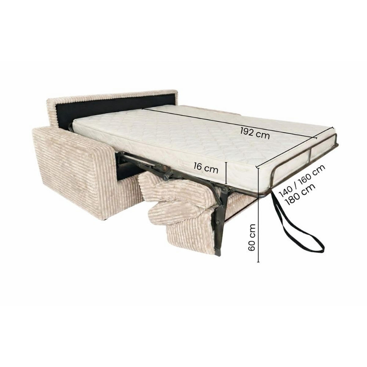 SCHLAFSOFA Siena, sofa mit Bettfunktion, 160x200, Blau - Blau, Textil (200/81/100cm) - AN-Moebel 4u