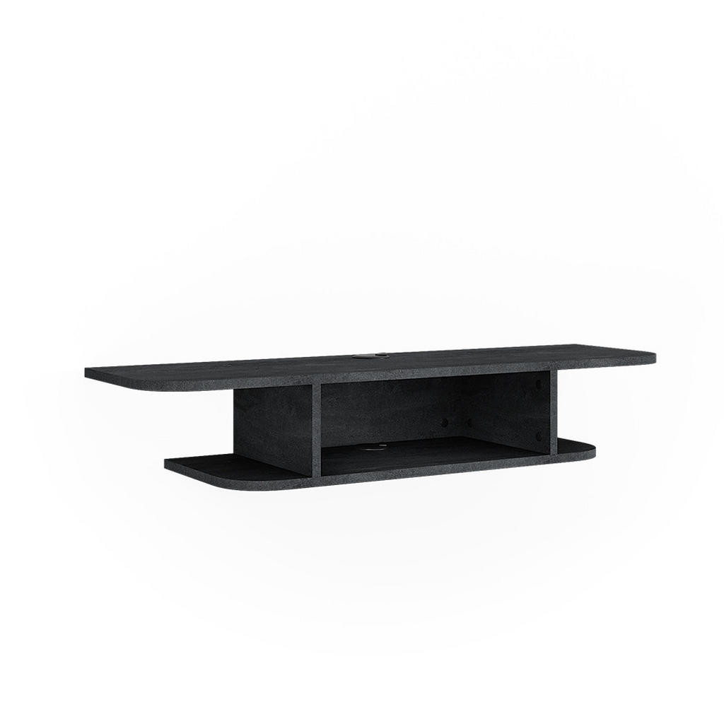 LOWBOARD Lorio Beton negru 105x18.2 cm compartimente deschise