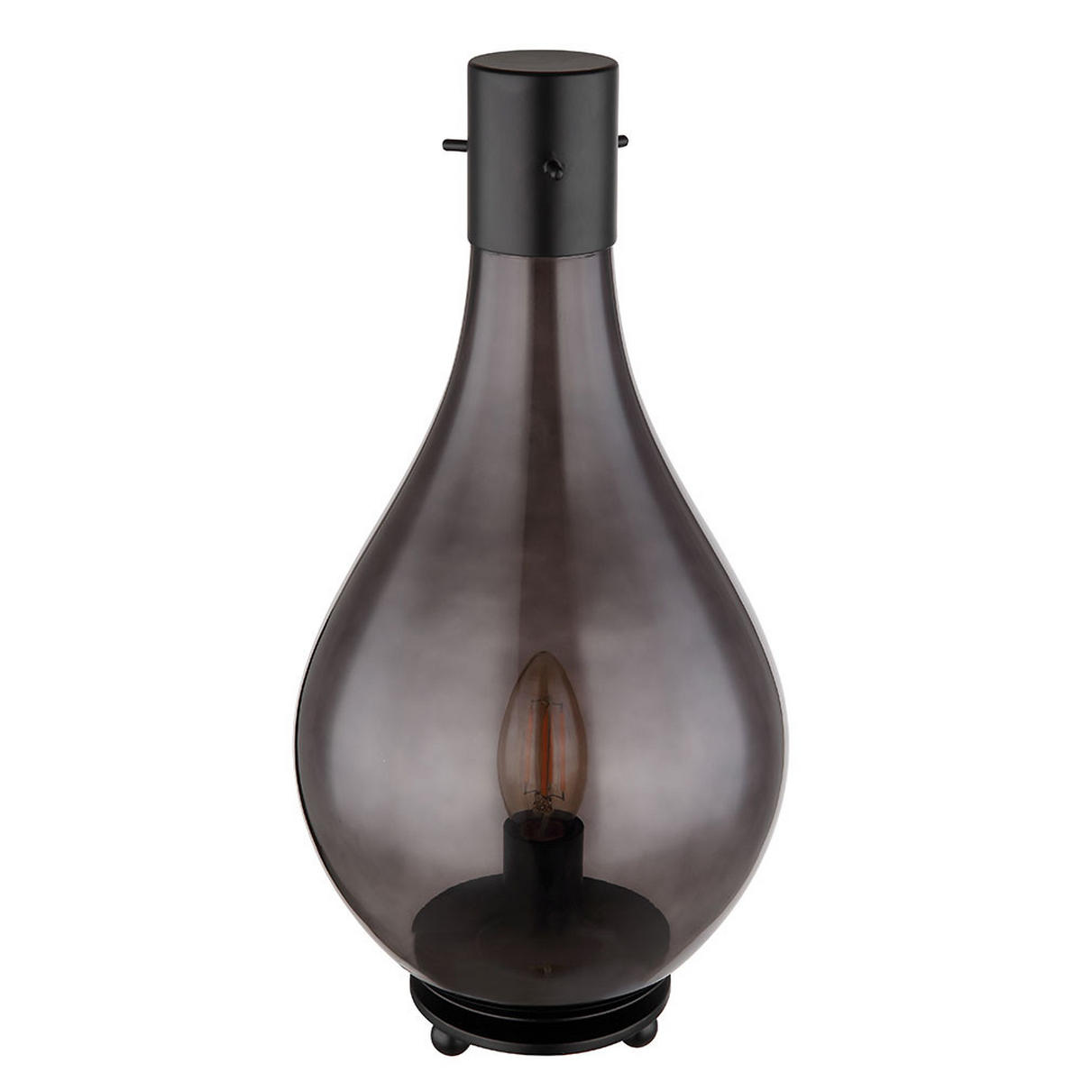 LED TISCHLEUCHTE Glas Rauch Schwarz - Grau, Glas (18/18/35cm) - Globo Lighting