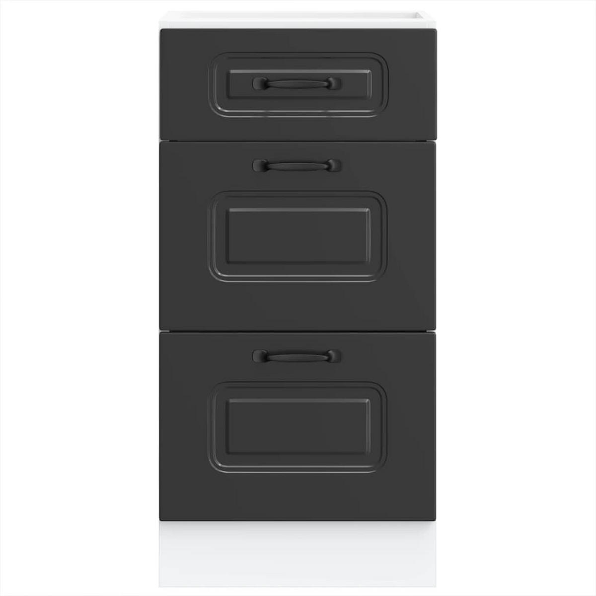 KÜCHENUNTERSCHRANK Kalmar Schwarz Holzwerkstoff - Schwarz, Holzwerkstoff (46/81.5/40cm) - vidaXL