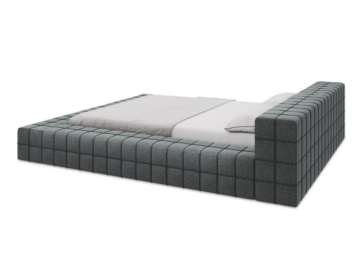 POLSTERBETT mit Lattenrost 200x260 Grau - Schwarz/Graphitfarben, Kunststoff/Textil (140/200cm) - Makamii