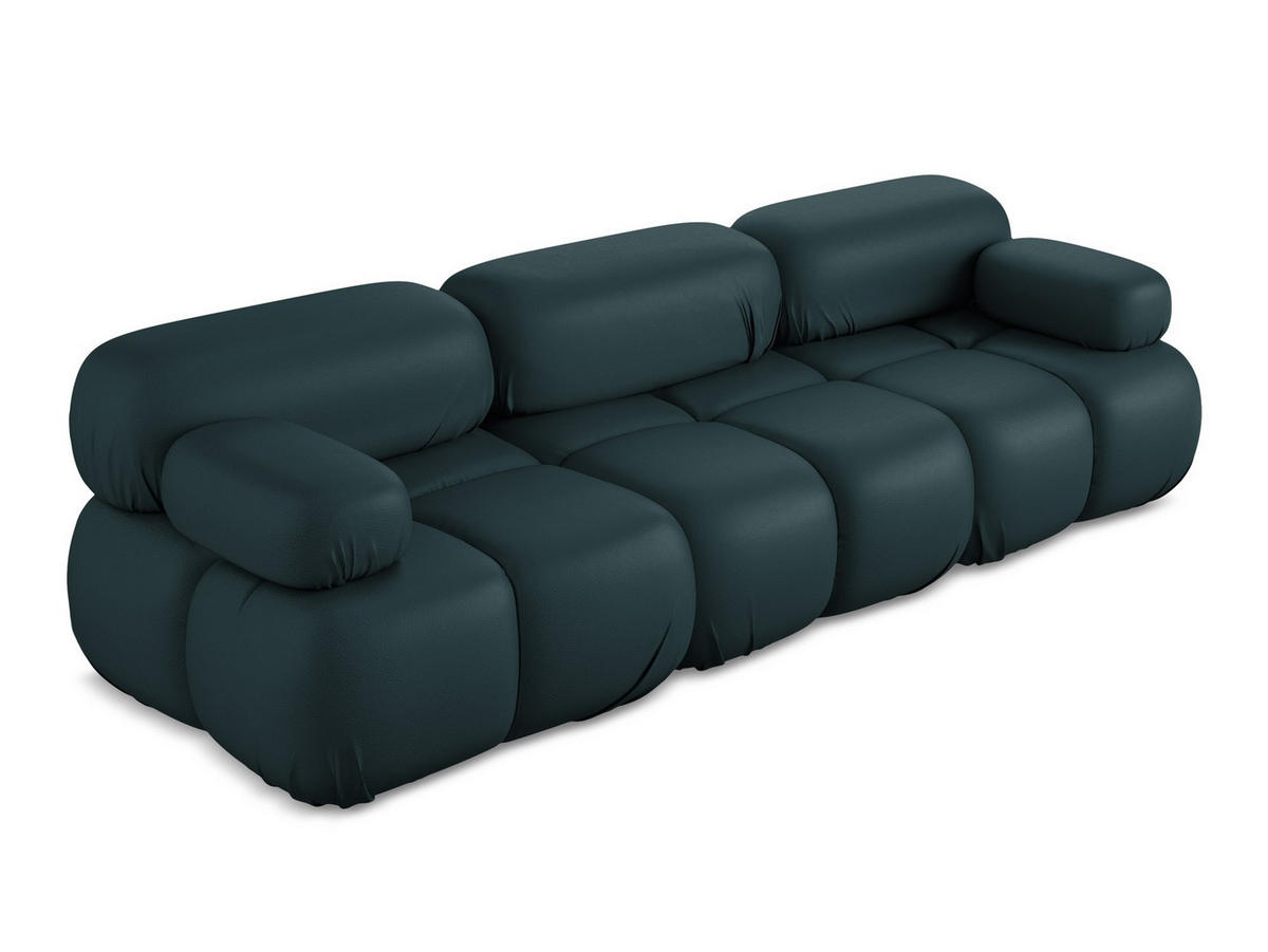 3-SITZER SOFA Kunstleder Blau - Blau/Petrol, Leder/Kunststoff (285/70/96cm) - Makamii