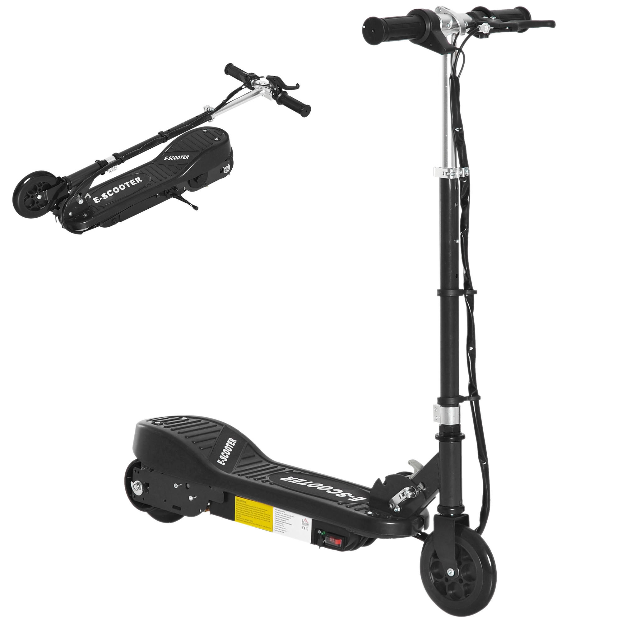 KINDERSCOOTER DE-16953 klappbar 120 W 12 km/h Schwarz - Schwarz, Metall (74/36/91cm) - ComfortXL