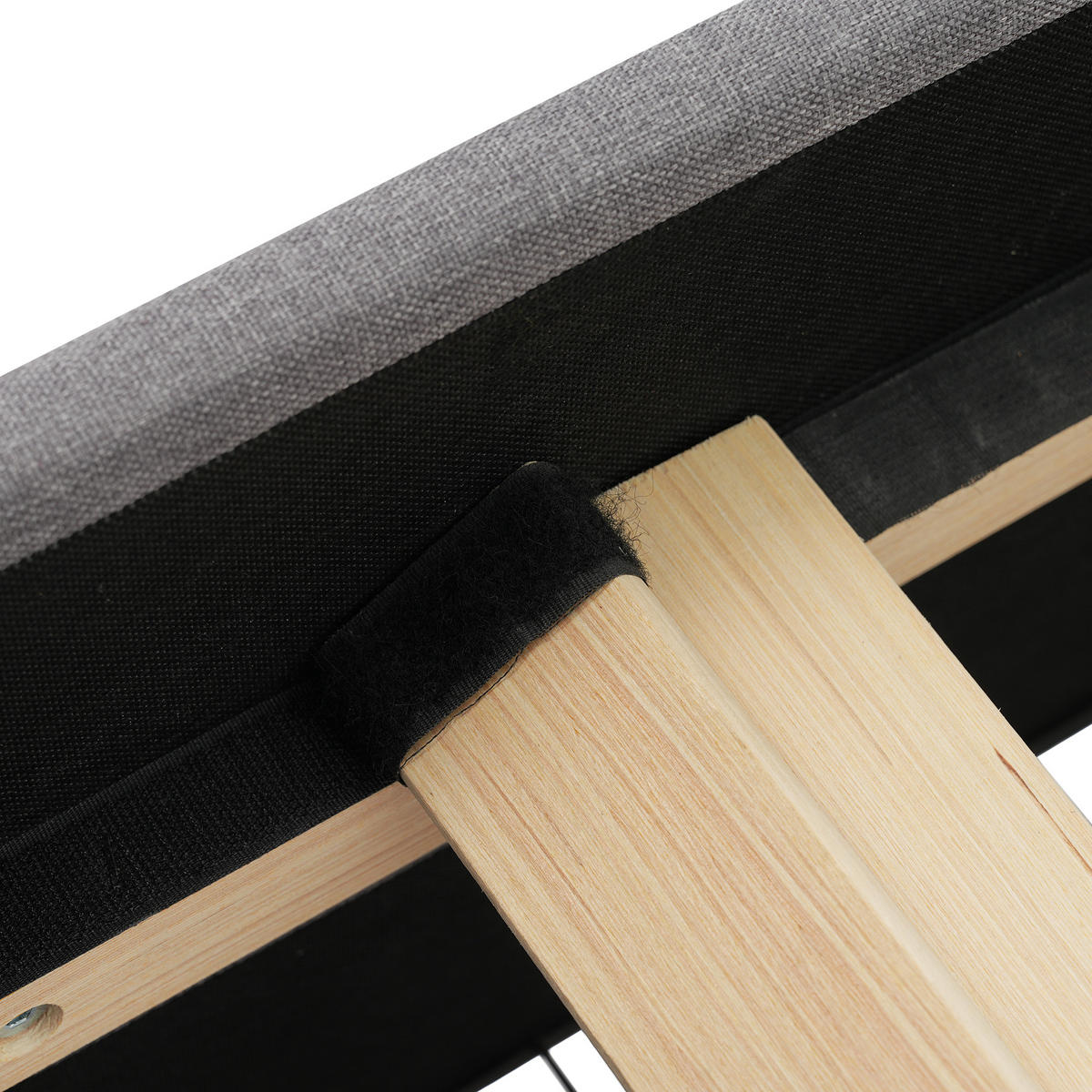 POLSTERBETT aus Leinen 90x200 cm in Grau mit USB, Type-C & 2 Schubladen - Grau, Textil (90/200cm) - Modfu