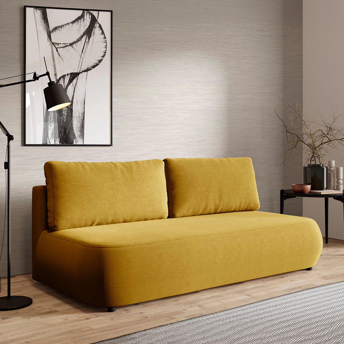 SOFA Antonio 3 Sitzplätze Gelb - Gelb, Holz (210/82/106cm) - Petits-meubles